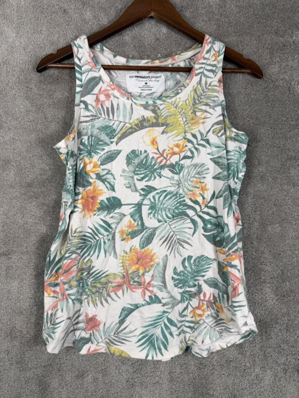 The Sweatshirt Project by French Laundry Floral Tank Top Womens Medium